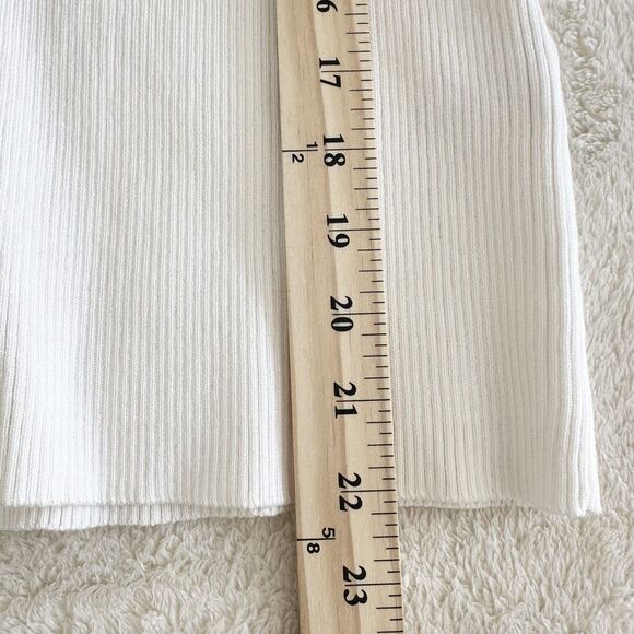 NWT Calvin Klein Cardigan Sweater Womens Sz S Ivory Gold Accents Ribbed-Knit - Picture 10 of 11